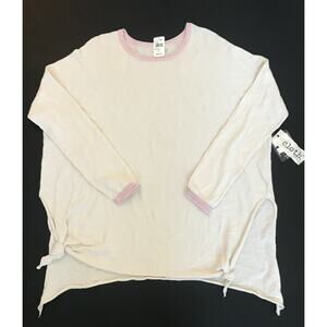 Cloth by Design by Nordstroms Oversized White Pink Knit Sweater Size XL